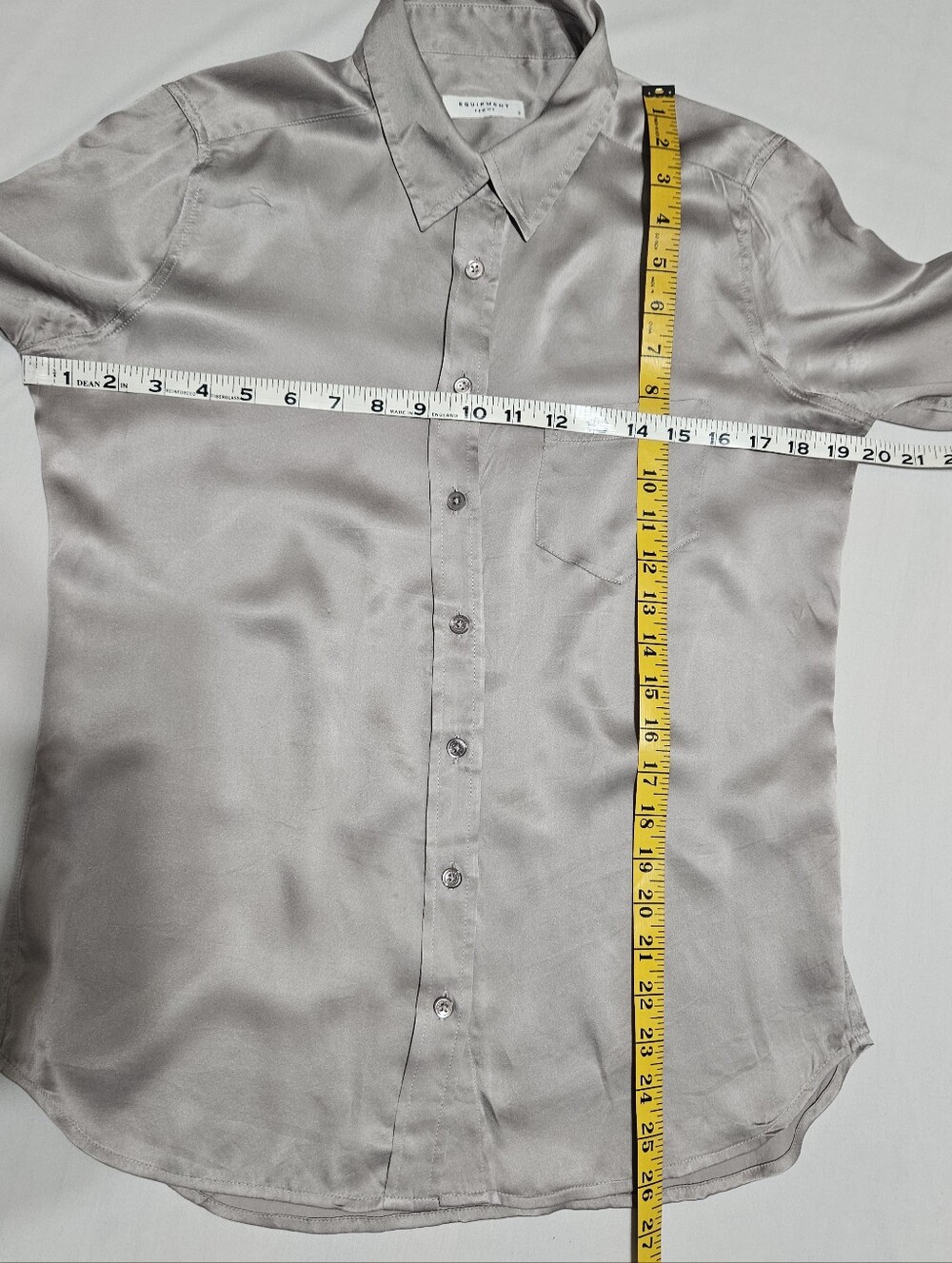 Equipment Femme Silk Button Down Shirt Silver Gray Long Sleeve Small - Picture 10 of 10